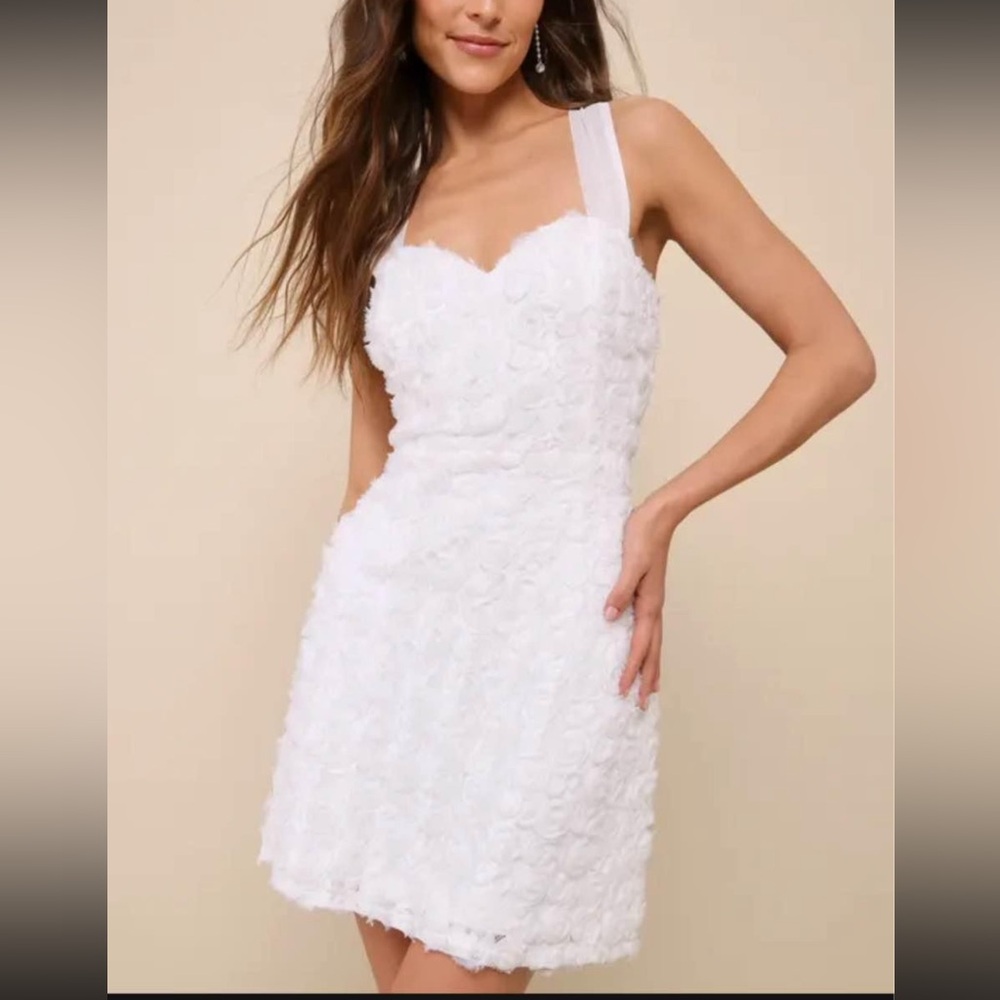 3D Floral Tie-Back Mini Dress